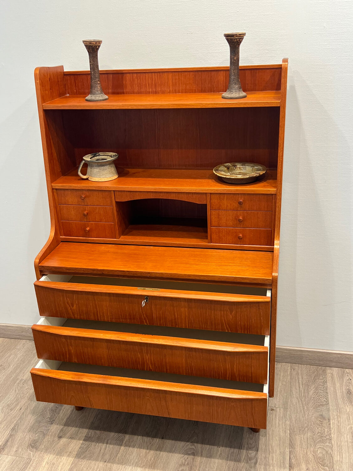Scandinavian teak secretary desk, 1960s