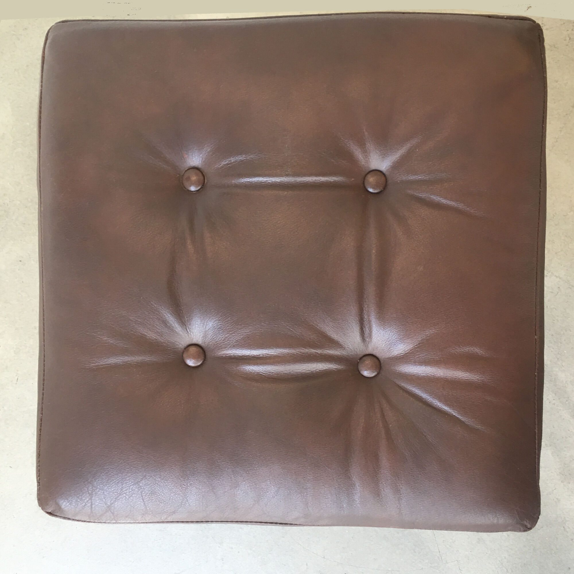 Stool footrest brown leather 1970