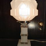 Vintage art deco globe skyscraper lamp