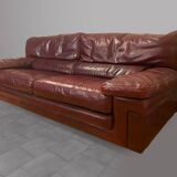 Roche Bobois Set – Patinated cognac leather – 1980s design