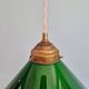 Pair of conical green opaline pendant lights, Art Deco style