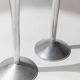 Set of 2 Stainless Steel Vintage Candle Holders, Silver Finish, Space Age Italian Design (1970s)