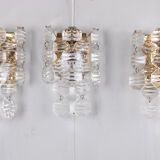 Crystal Wall Lamps set of 3 by J.T. Kalmar, 1960s