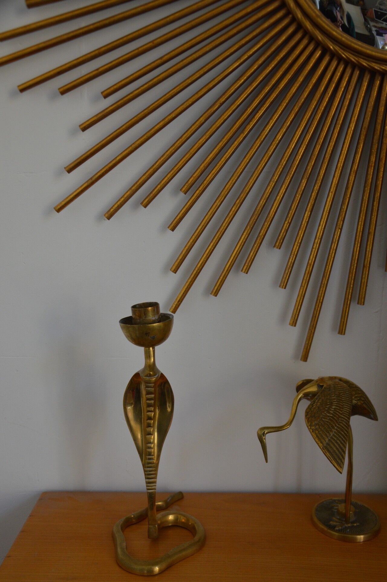 Cobra brass candlestick