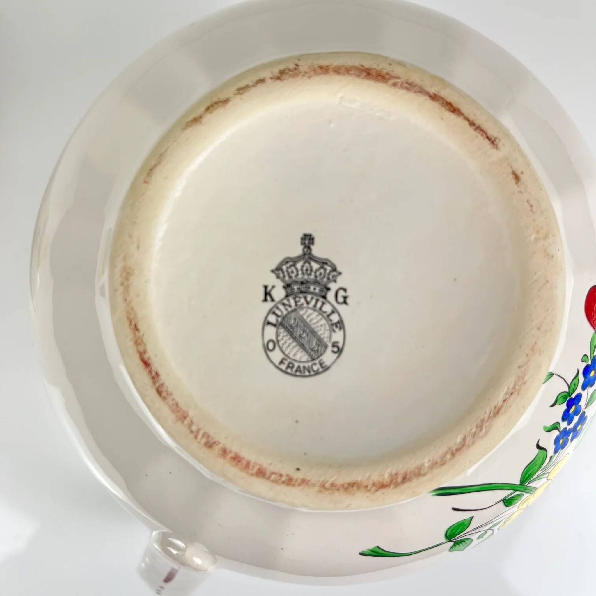 Small teapot KG Lunéville, model "Réverbère", tulip pattern.