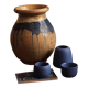 Glazed stoneware vase