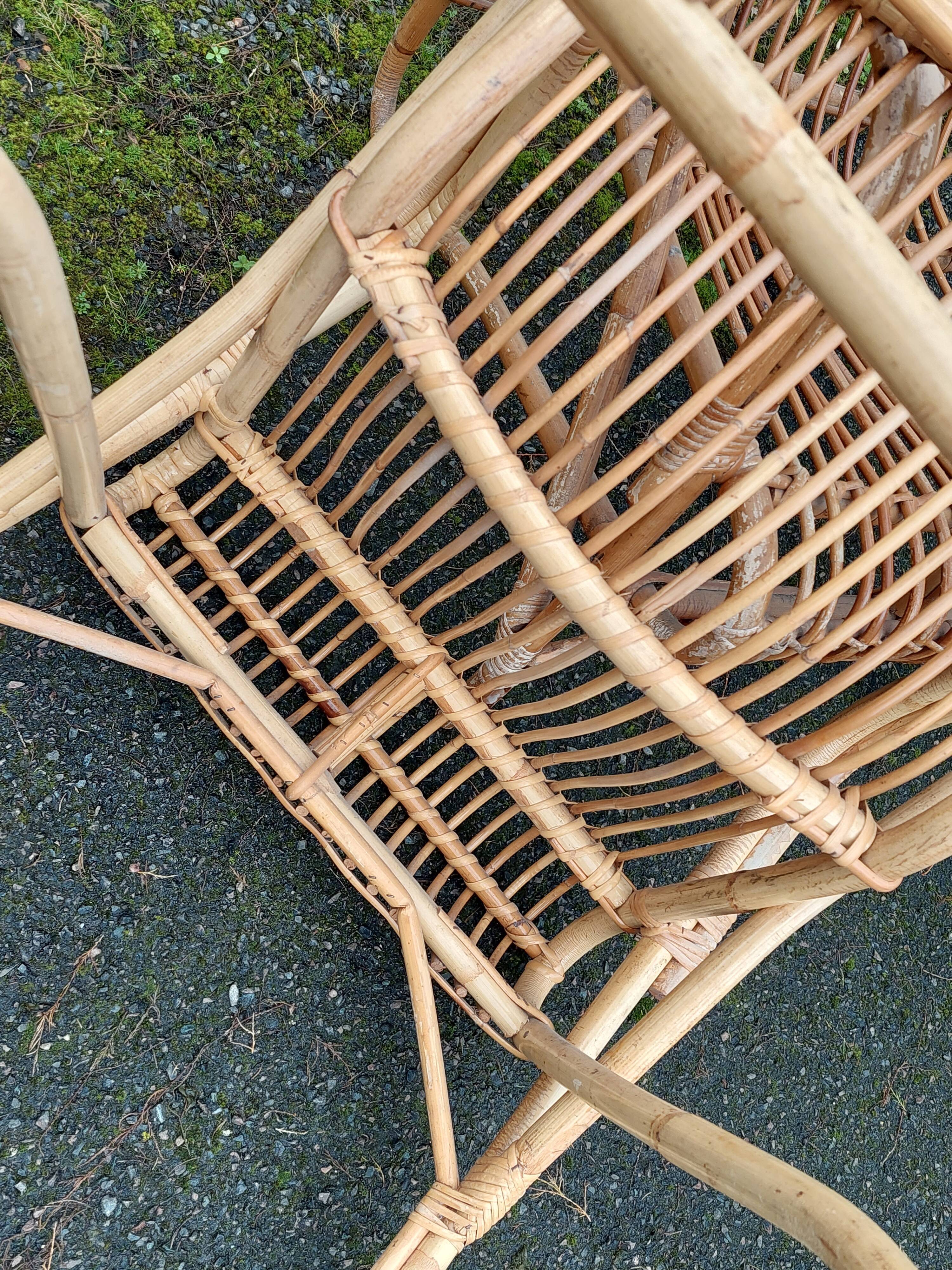 Paire de fauteuils rotin vintage