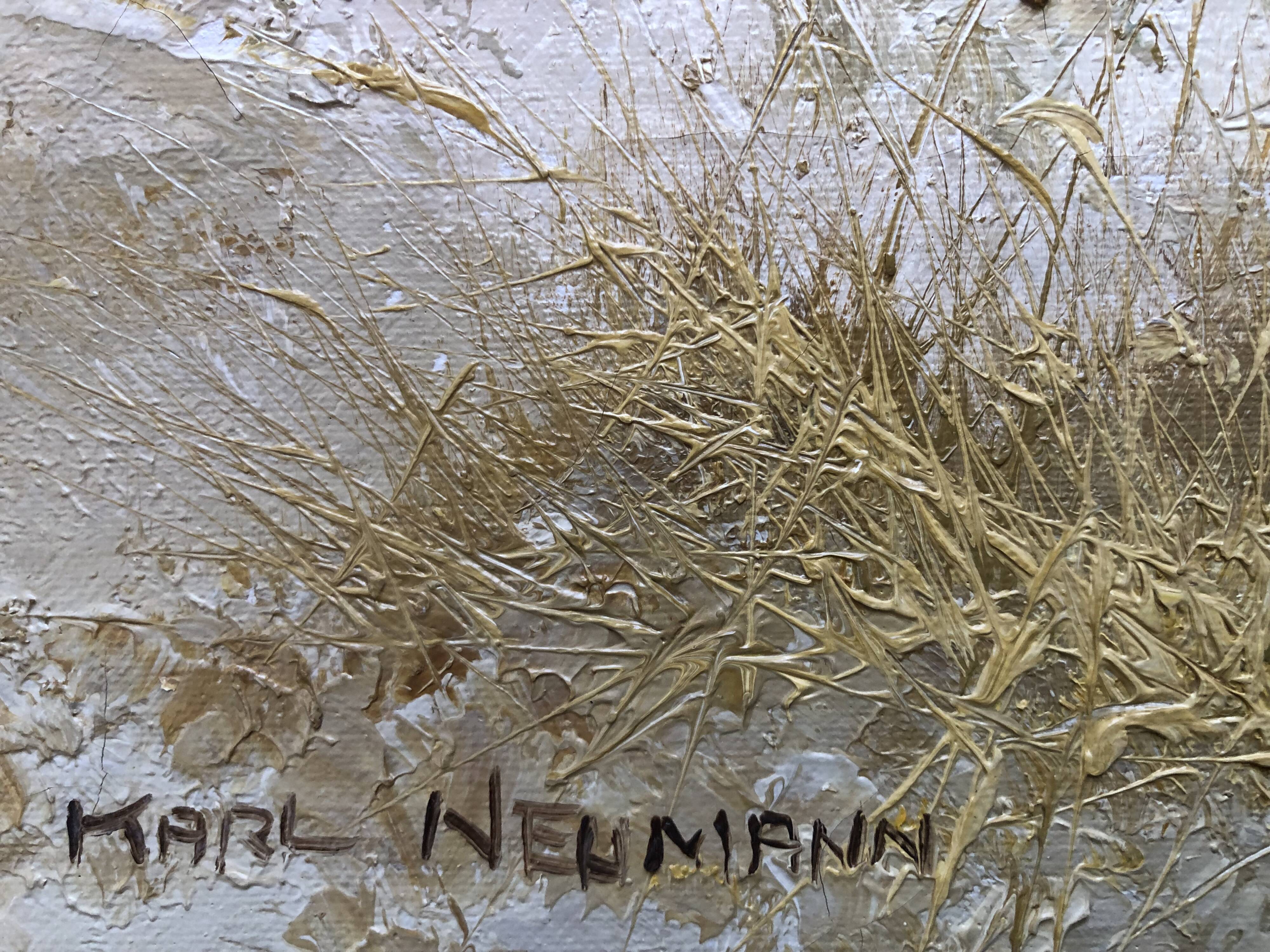 Painting oil on canvas the lighthouse circa 1950 / 60k by karl neumann, seascape, marine sea wave ba