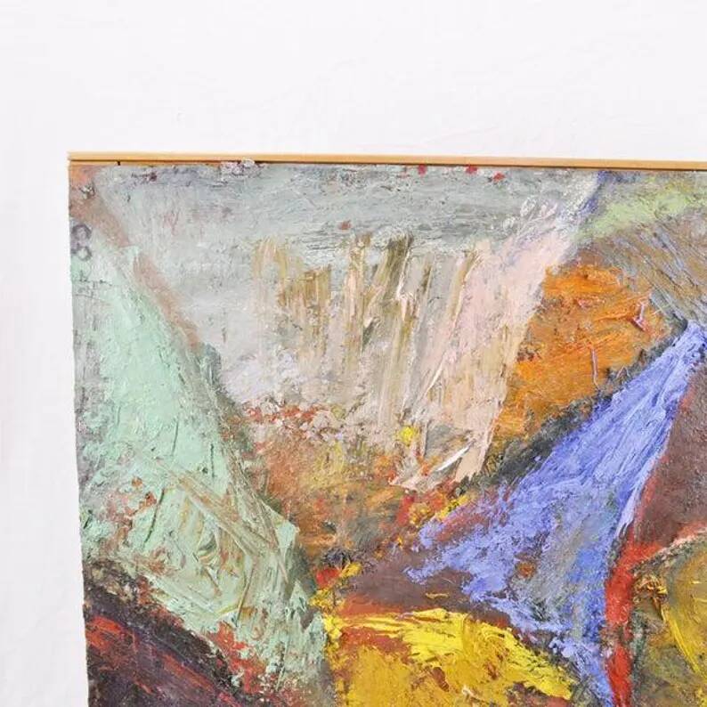 Large Original Swedish Oil on Canvas - "Irritation" by Christina Olivecrona - Signed - Vintage and Framed - 100 × 93 cm (39.4" × 36.6")