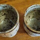 Ensemble de 2 verres à pied en grès pyrité La Borne