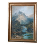 Large watercolor - Landscape dated 1887 by Edmund Phipps