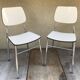 Pair of Old Metal Chromé Chairs - Vintage White Formica