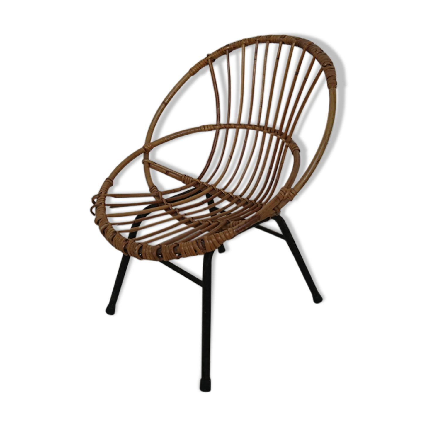Chair shell rattan child 60s