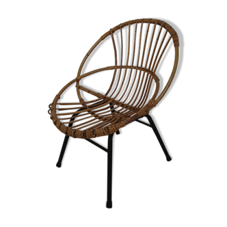 Chair shell rattan child 60s