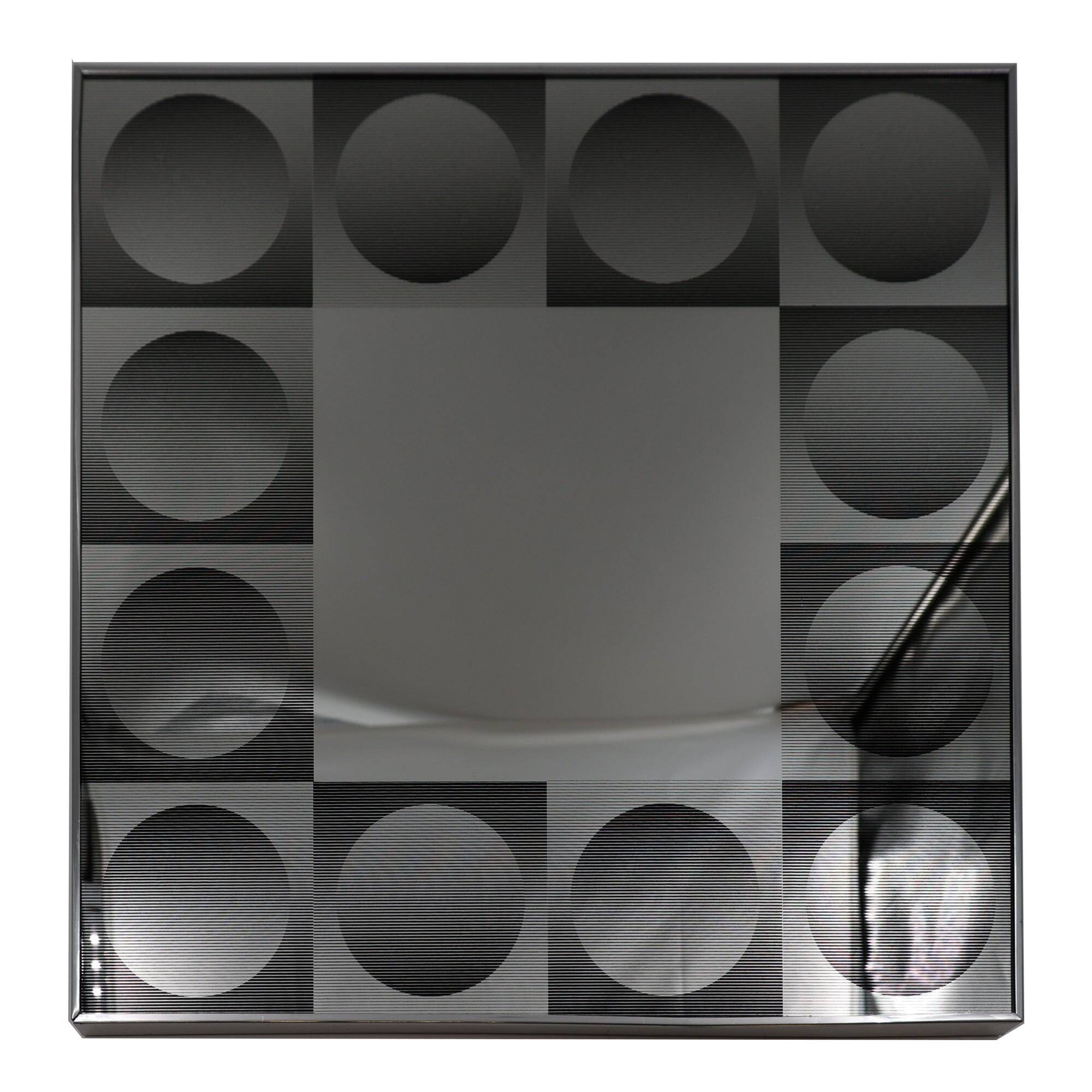 Optique art mirror in the style of victor vasarely