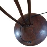 Lampadaire 3 globes en fer forgé et fibre de verre, Tarogo, 1980