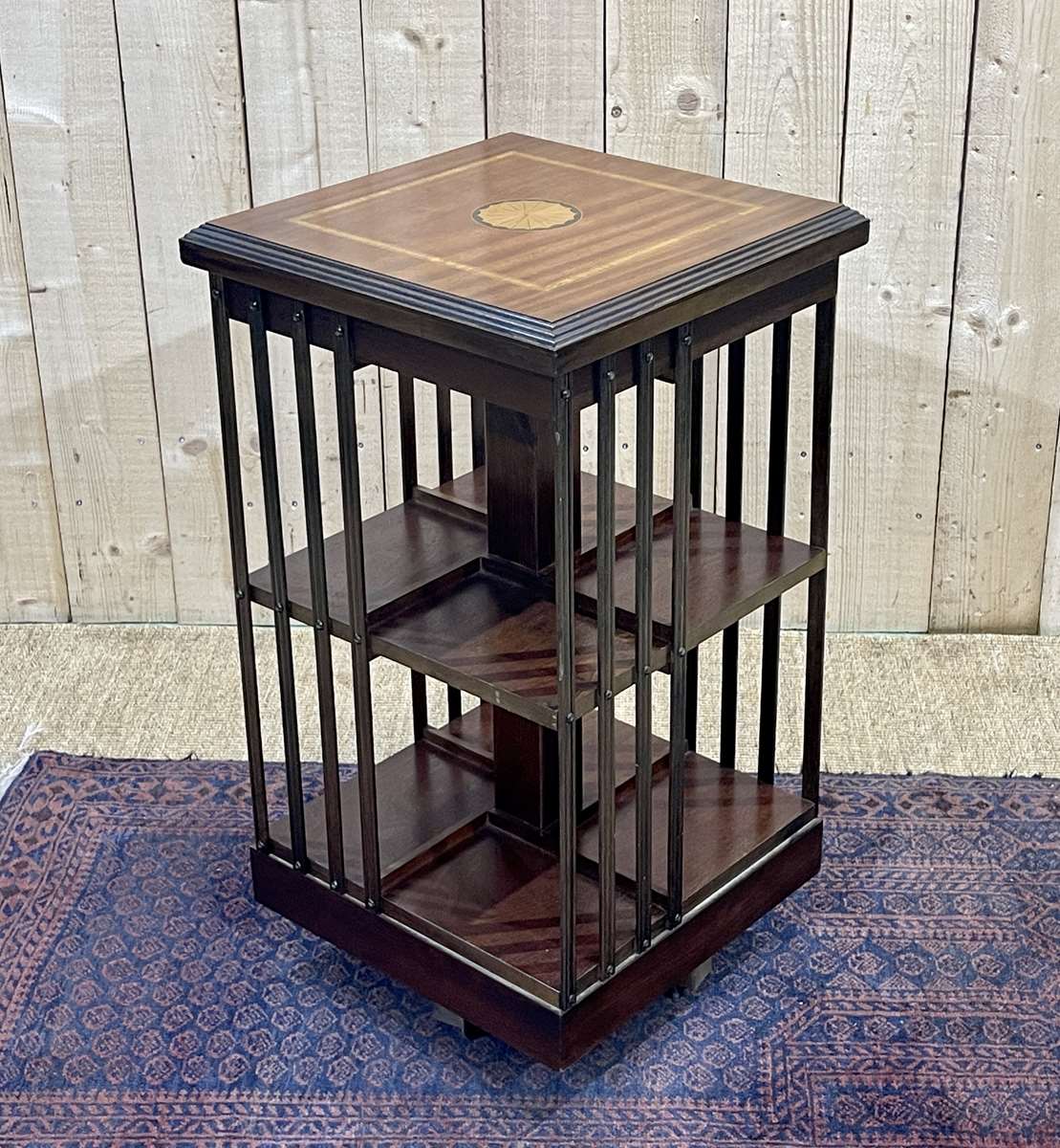 Mahogany revolving bookcase from the 1950s