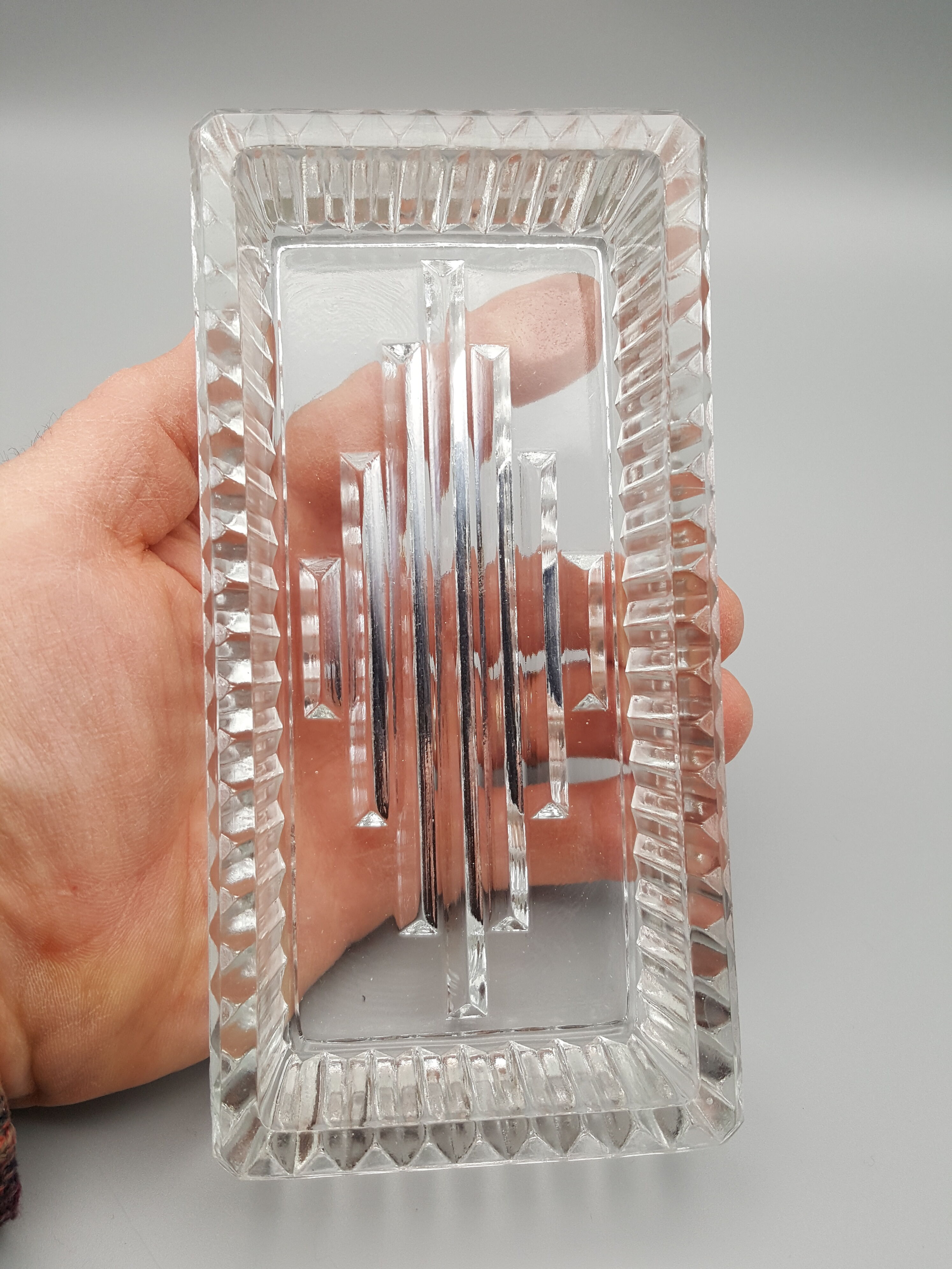 Wooden tray with glass ramekin handle servant aperitif appetizer vintage art deco appetizer