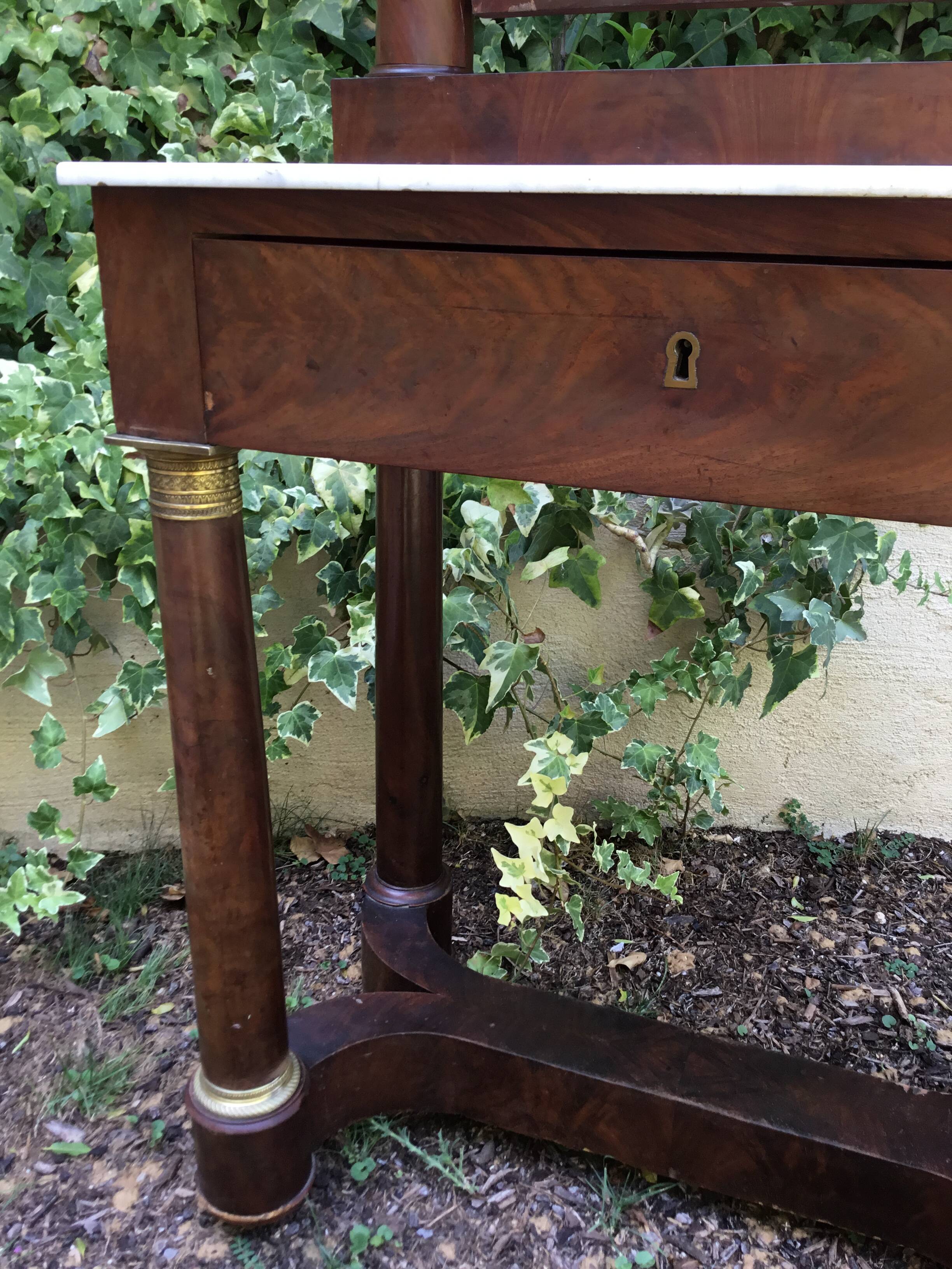 Beautiful period dressing table empire.ornamentation of gilded bronzes