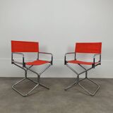 Paire fauteuils "metteur en scène" Lafuma chrome, pliants