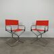 Pair of Lafuma chrome "director" folding chairs