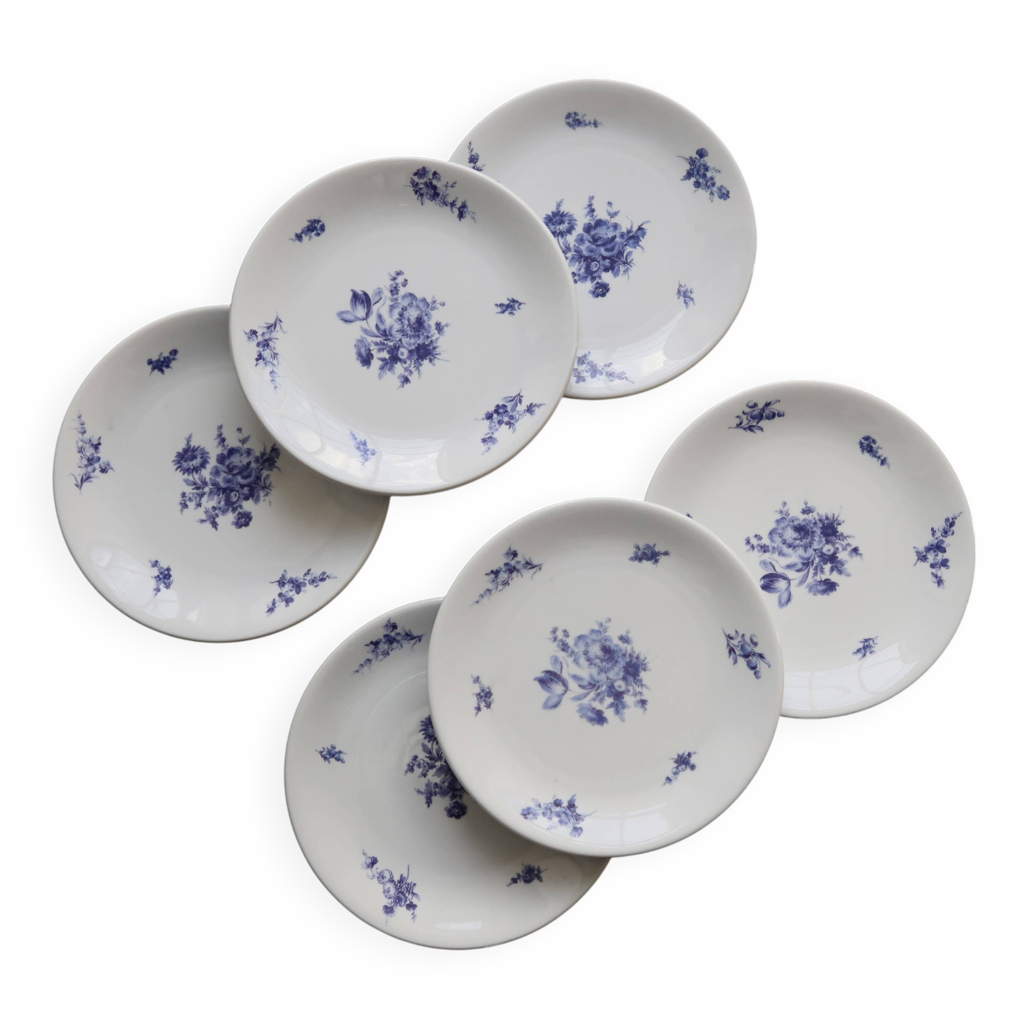 6 vintage dessert plates – Baudour porcelain