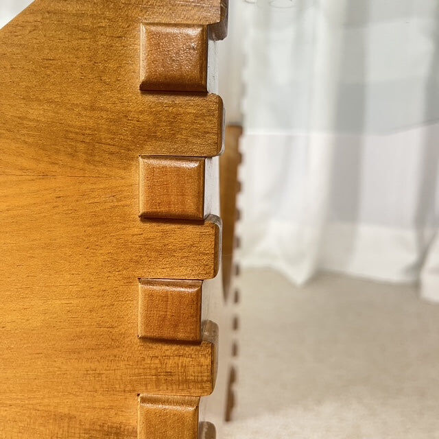 Sculptural coffee table in mahogany and glass – Europe, 1970s