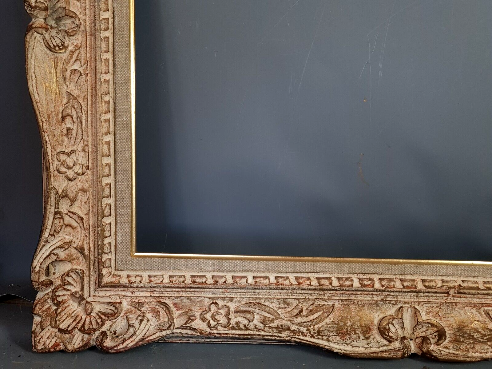Old frame Montparnasse carved wood patinated 79x68 cm foliage 61x50.7 cm SB