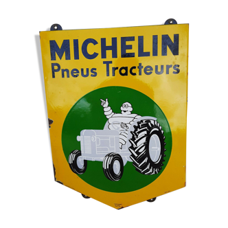 Old enamelled plate "Michelin tractor tires" 46x64cm 1950