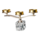 Bougeoir en forme de cube de glace par Peill & Putzler, 3 flammes, en verre et métal argenté, Allemagne, années 1970.