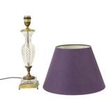 Empire Table Lamp Cut Crystal Diamond Pattern Gilded Bronze