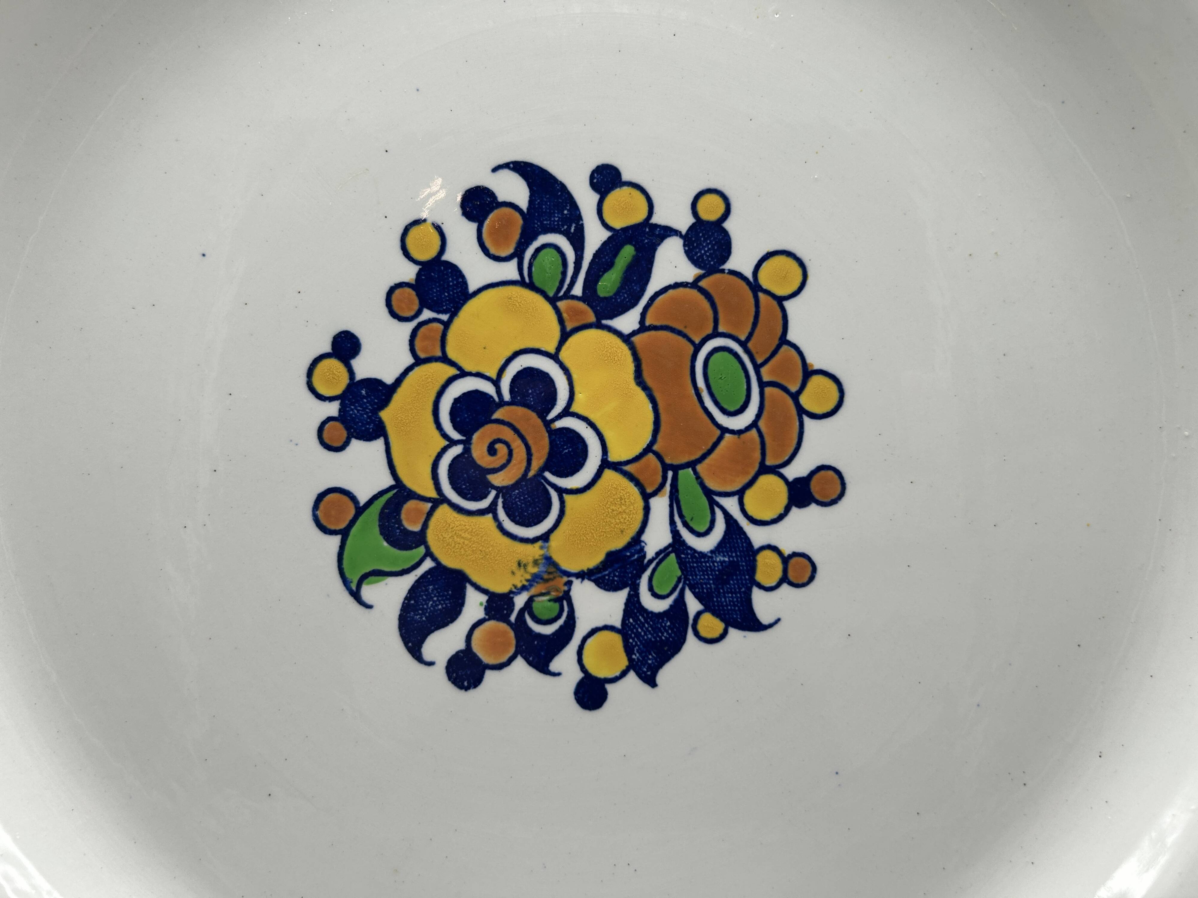 Large art deco plate - boch freres - d1049