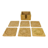 6 vintage 70's cork coasters