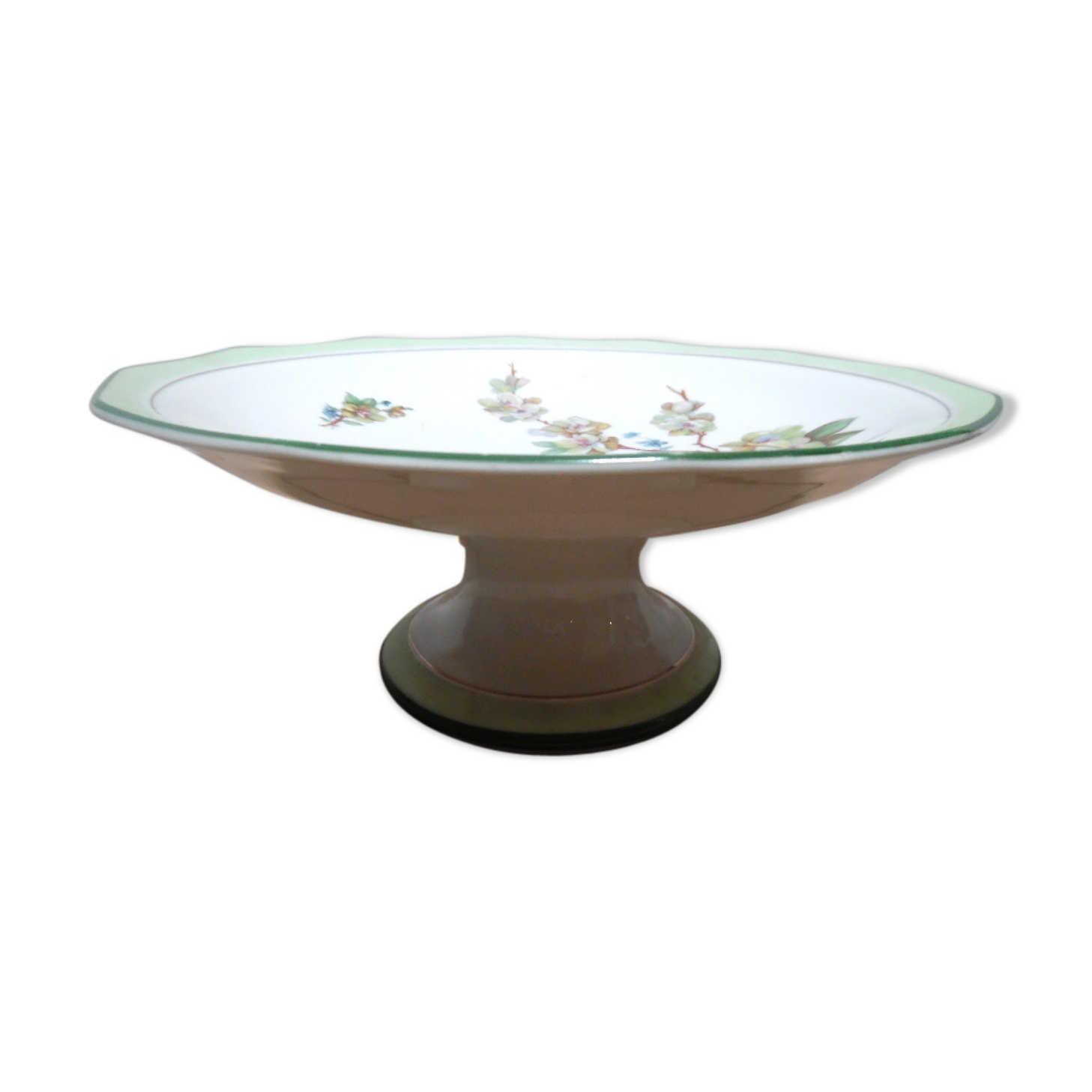 flat, old earthenware Compote