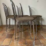 6 chrome metal chairs