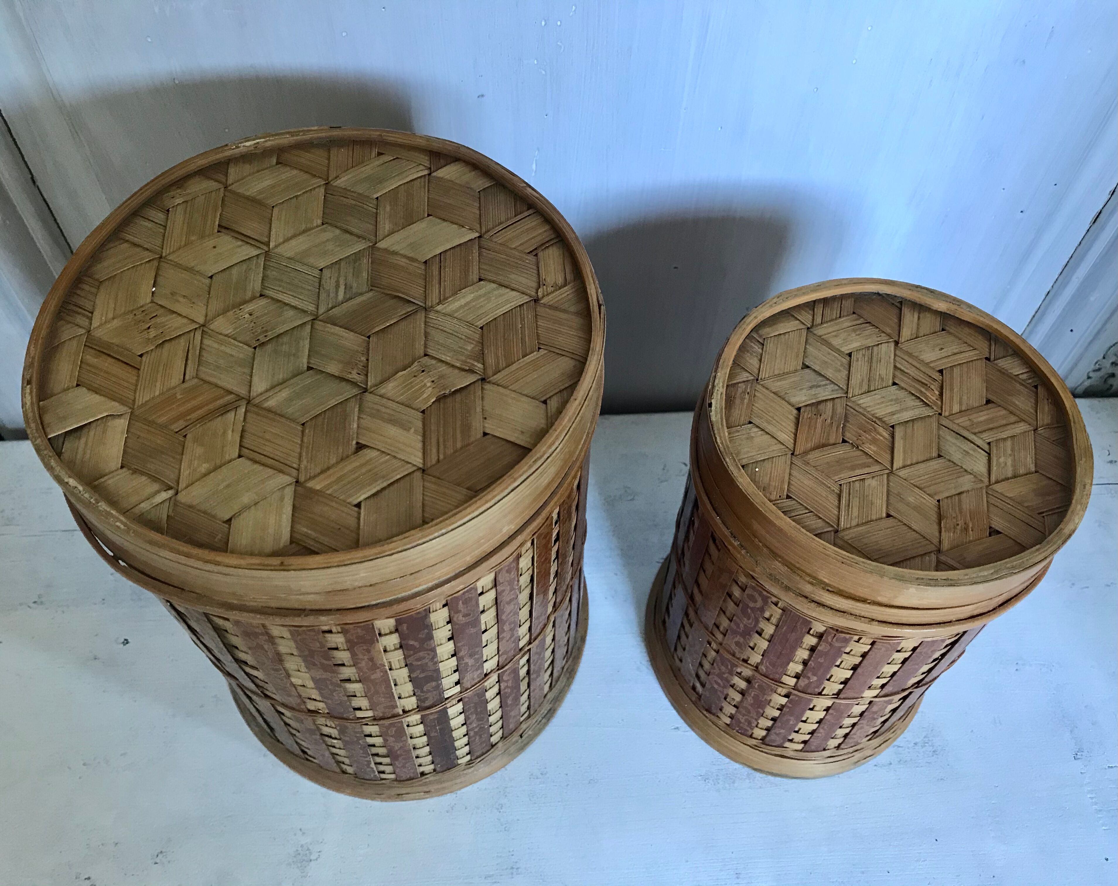 Boxes in rattan 70s
