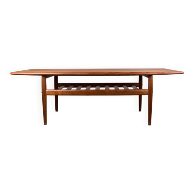 Grande table basse Danoise en Teck, deux niveaux, par Grete Jalk pour Glostrup Mobelfabrik.