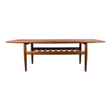 Large Danish teak coffee table, two levels, by Grete Jalk for Glostrup Mobelfabrik.
