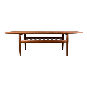 Large Danish teak coffee table, two levels, by Grete Jalk for Glostrup Mobelfabrik.