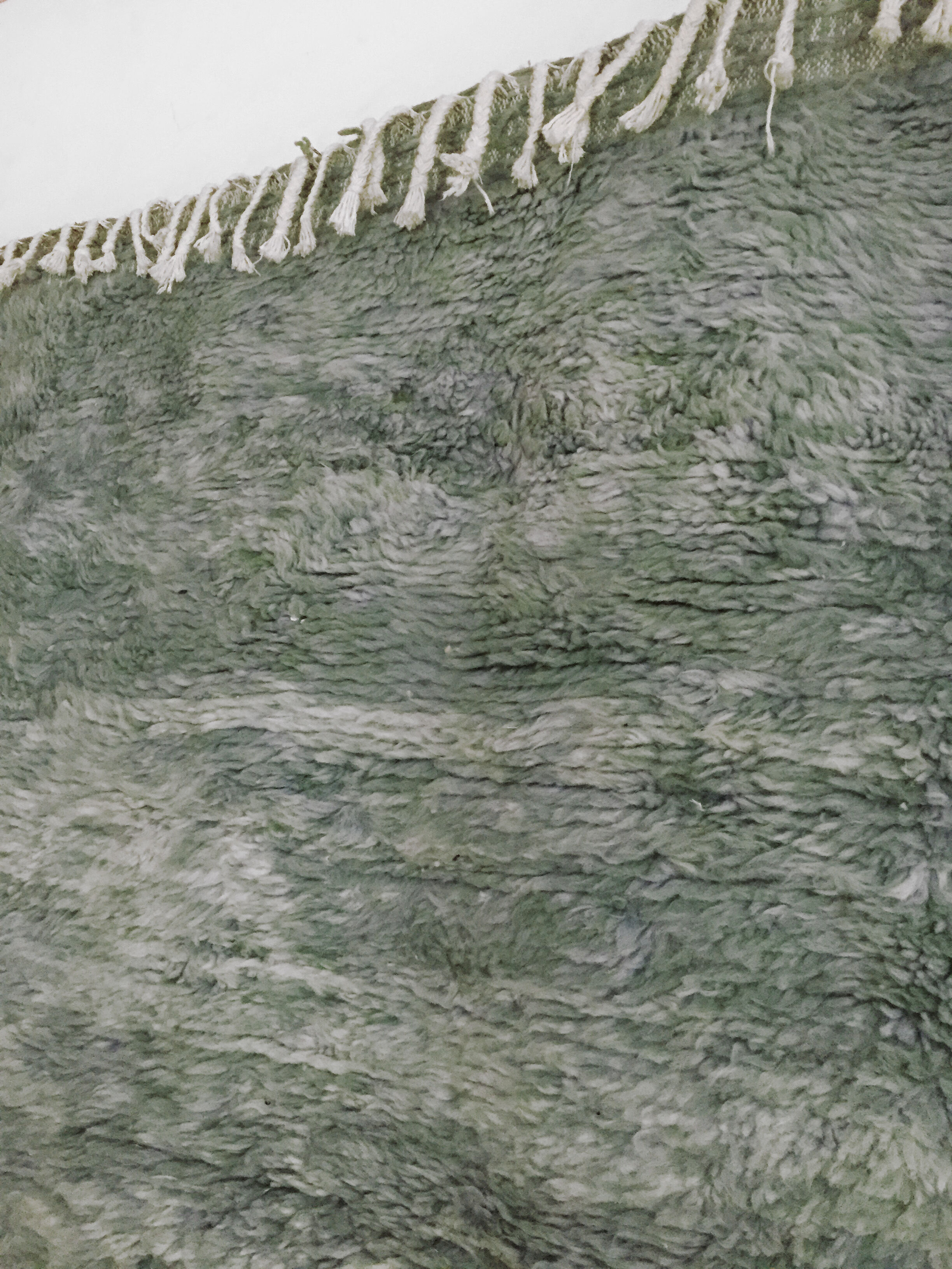 Moroccan Berber carpet Beni Ouarain mottled green 256x216cm