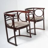 Pair of Fledermaus armchairs by Joseph Hoffman, Vienna, 1900s