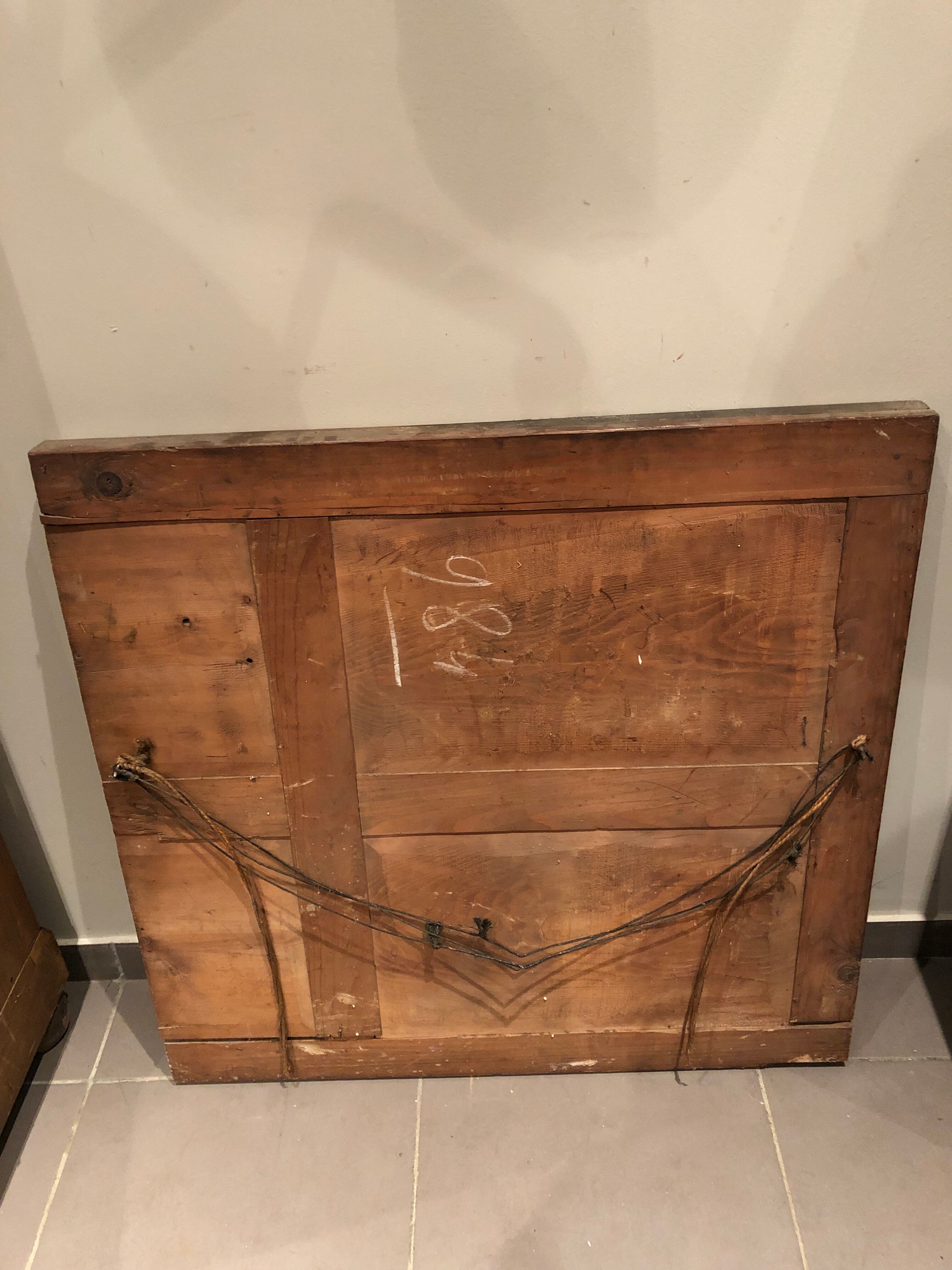 Old 19th century mirror in wood and gilded stucco