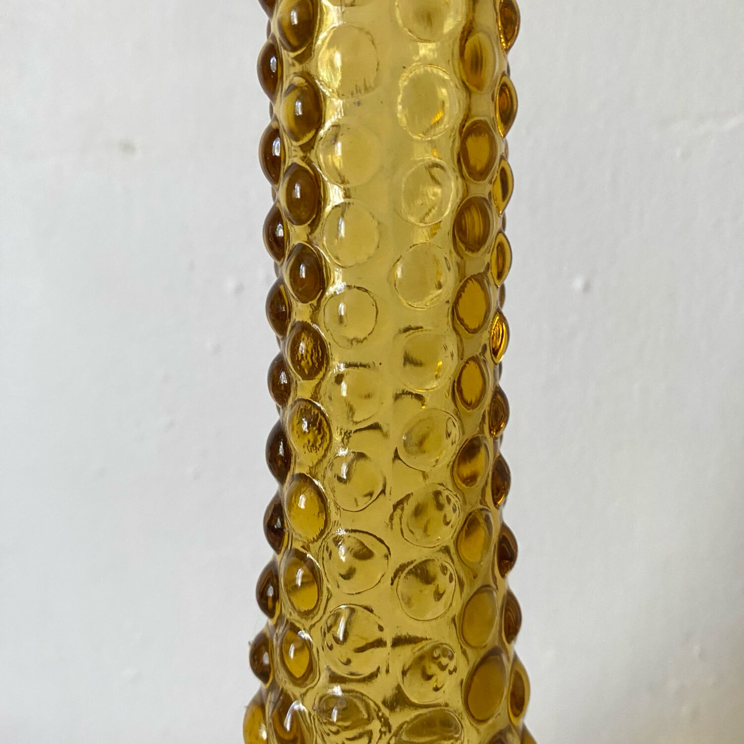 Carafe italienne Empoli verre ambre bulles , 1970
