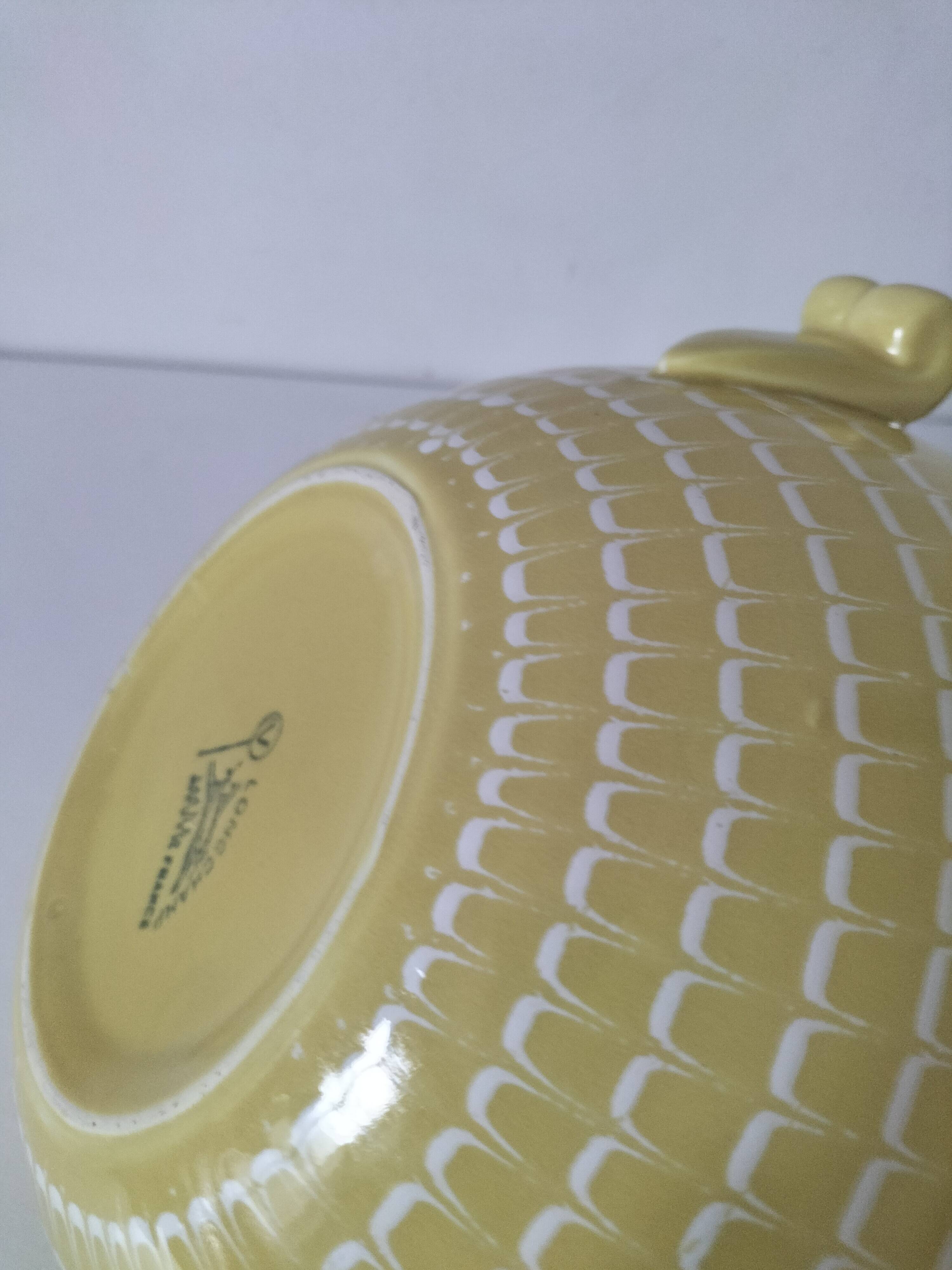 Vintage Longchamp salad bowl – lemon kaleidoscope pattern
