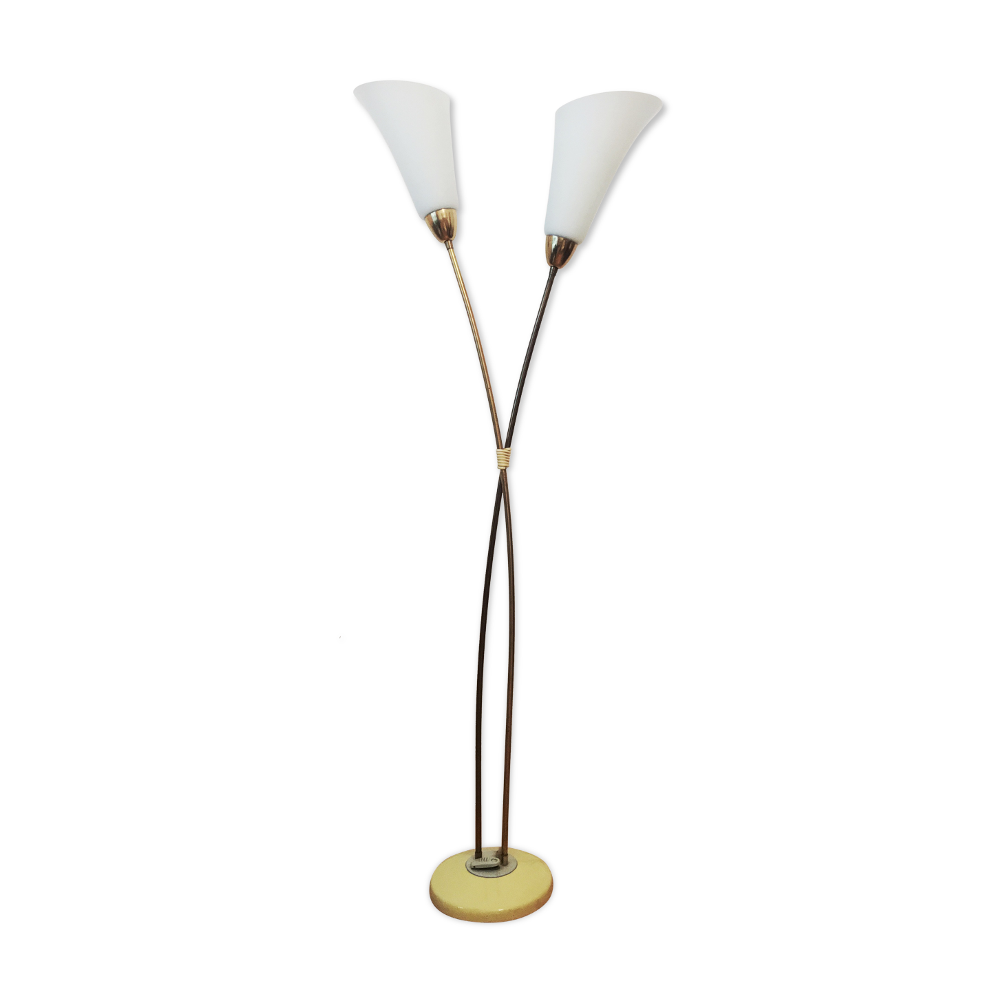 Rare Mid-century White Flower Floor Lamp by Zukov - 1960