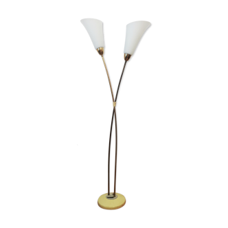 Lampadaire rare fleur blanche au milieu du siècle par Zukov - 1960