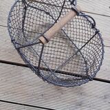 Metal and wood market garden basket