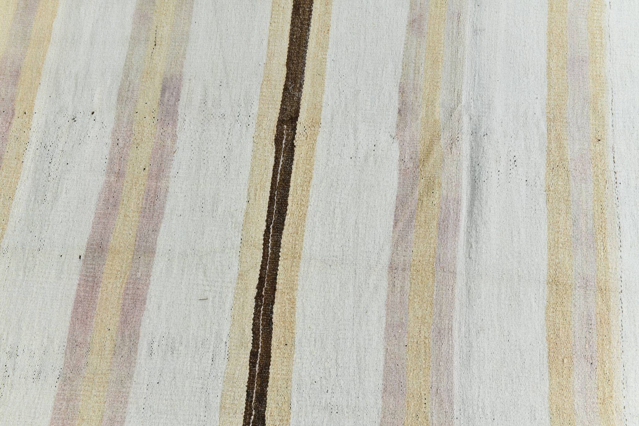 9x12 White & Cream Modern Striped Kilim Rug, 268c358Cm