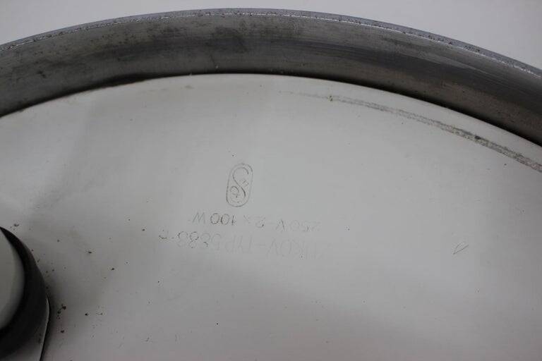 Unique set of six large Bauhaus chrome ceiling lamps/flush mounts, 1940s