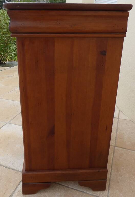 Large jam jar in solid cherry wood with its secret drawer and one door